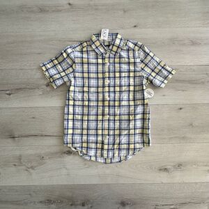 Children’s Place Dad & Me Boys Plaid Poplin Button Up Shirt Butter M (7-8) NWT